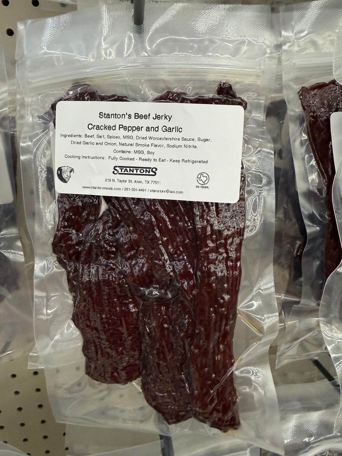 Stanton's Beef Jerky Cracked Pepper and Garlic package